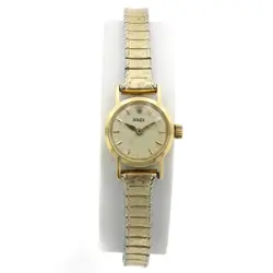 Vintage Ladies Rolex 18k Manual Cocktail Watch 15mm Silver Dial AS IS #WB2074