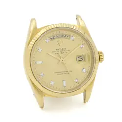 18K ROLEX OP DAY-DATE REF.18038 CHAMPAGNE DIAMOND DIAL HEAD ONLY #W161205-1
