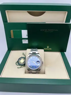 ROLEX DATEJUST II 41MM 116300 BLUE ROMAN DIAL OYSTER BRACELET BOX & PAPERS 2016