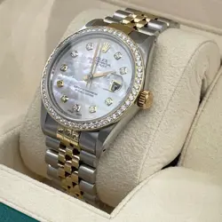 ROLEX DATEJUST 36MM MOTHER OF PEARL 2-TONE JUBILEE DIAMOND BEZEL REF: 16013