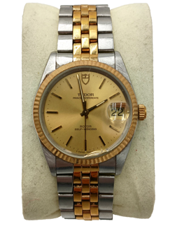 1993 Tudor Prince Rolex Oysterdate #624819 18K Bezel Men's Wrist Watch - Running