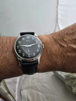 ROLEX MARCONI  A CUERDA DE HOMBRE DIAL RESTAURADO COLOR NEGRO CAJA  NICKEL