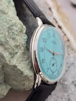 ROLEX MARCONI   A CUERDA DE HOMBRE DIAL RESTAURADO COLOR TURQUESA CAJA NIQUEL