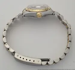 Rolex Lady Datejust 69173 SS 18K Gold Diamond Black Dial Automatic Wrist Watch