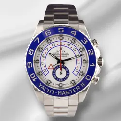 ROLEX YACHT-MASTER II 44MM OYSTER PERPETUAL CERAMIC BLUE STEEL MENS WATCH 116680