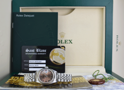 ROLEX LADIES WHITE GOLD & STAINLESS STEEL DATEJUST ROSE ROMAN 79174 SANT BLANC
