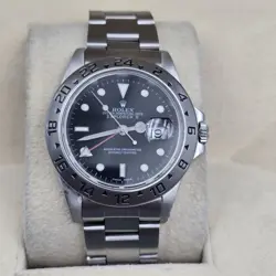 ROLEX EXPLORER II 16570 STEEL BLACK DIAL AUTOMATIC DATE WATCH 40MM