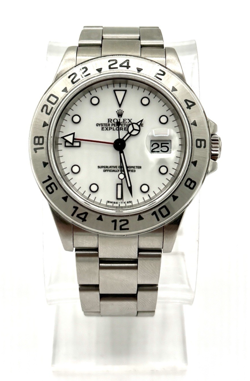 ROLEX EXPLORER II WHITE 40MM STAINLESS STEEL OYSTER WATCH 16570 BOX AND PAPERS