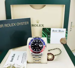 ROLEX - SS GMT MASTER II PEPSI BEZEL NO HOLES 16710 - SANT BLANC