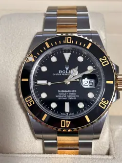 ROLEX SUBMARINER 126613LN SILVER AND GOLD OYSTER BRACELET WBLACK BEZEL UNWORN