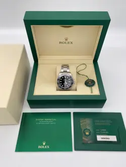 ROLEX SUBMARINER NO DATE 41MM 124060 BLACK CERAMIC STEEL WATCH BOX & PAPERS 2022