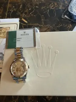 Rolex Sky-Dweller 326933 Champagne Dial Two Tone Gold Bracelet with Card and Box