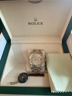 Rolex Sky-Dweller 326933 Champagne Dial Two Tone Gold Bracelet with Card and Box