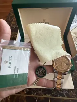 Rolex Sky-Dweller 326933 Champagne Dial Two Tone Gold Bracelet with Card and Box