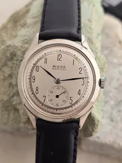 ROLEX MARCONI  A CUERDA DE HOMBRE DIAL RESTAURADO COLOR PLATA CAJA  NICKEL