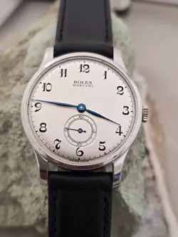 ROLEX MARCONI  A CUERDA DE HOMBRE DIAL RESTAURADO COLOR PLATA CAJA  NICKEL