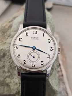 ROLEX MARCONI  A CUERDA DE HOMBRE DIAL RESTAURADO COLOR PLATA CAJA  NICKEL