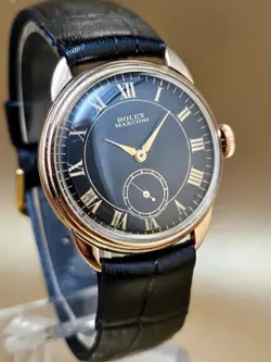 VINTAGE & FINE ROLEX MARCONI MANUAL HAND WINDING 1950's BLACK DIAL! WRISTWATCH !