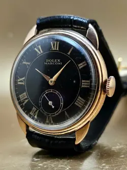 VINTAGE & FINE ROLEX MARCONI MANUAL HAND WINDING 1950's BLACK DIAL! WRISTWATCH !