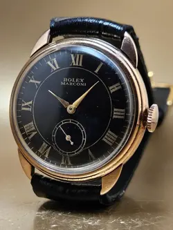 VINTAGE & FINE ROLEX MARCONI MANUAL HAND WINDING 1950's BLACK DIAL! WRISTWATCH !