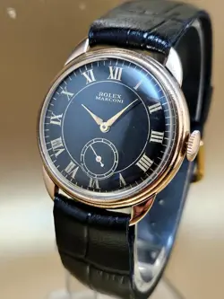 VINTAGE & FINE ROLEX MARCONI MANUAL HAND WINDING 1950's BLACK DIAL! WRISTWATCH !