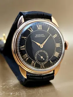 VINTAGE & FINE ROLEX MARCONI MANUAL HAND WINDING 1950's BLACK DIAL! WRISTWATCH !