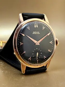 VINTAGE & FINE ROLEX MARCONI MANUAL HAND WINDING 1950's BLACK DIAL! WRISTWATCH !