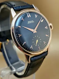 VINTAGE & FINE ROLEX MARCONI MANUAL HAND WINDING 1950's BLACK DIAL! WRISTWATCH !
