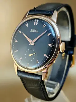 VINTAGE & FINE ROLEX MARCONI MANUAL HAND WINDING 1950's BLACK DIAL! WRISTWATCH !