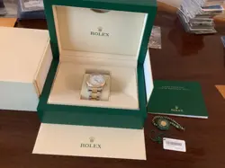 ROLEX DATEJUST 36MM WHITE ROMAN DIAL TWO TONE GOLD OYSTER 126233 WATCH BOX