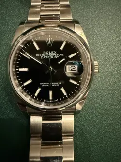 2021 ROLEX DATEJUST 126200 BLACK DIAL SS OYSTER WITH PAPERS 36MM