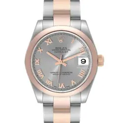ROLEX DATEJUST 31 MIDSIZE STEEL ROSE GOLD LADIES WATCH 178241 BOX PAPERS