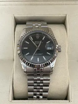 ROLEX DATEJUST 41MM FLUTED BEZEL BLACK INDEX DIAL JUBILEE