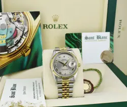 ROLEX - 36mm 18kt Gold & Stainless Steel DateJust Slate Roman 16233 - SANT BLANC