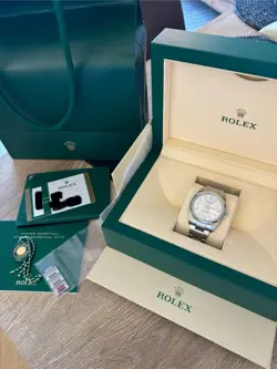 34MM ROLEX OYSTER PERPETUAL NO-DATE SILVER DIAL WATCH M114200-0019 DISCONTINUED