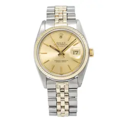 ROLEX DATEJUST 16013 18K YG TWO TONE JUBILEE CHAMPAGNE DIAL AUTO MENS WATCH 36MM