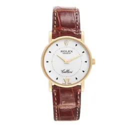 Rolex Cellini Classic Yellow Gold Silver Dial Mens Watch 5115 Papers