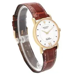 Rolex Cellini Classic Yellow Gold Silver Dial Mens Watch 5115 Papers