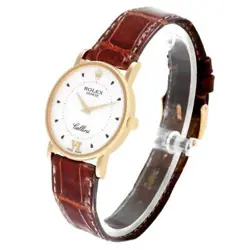 Rolex Cellini Classic Yellow Gold Silver Dial Mens Watch 5115 Papers