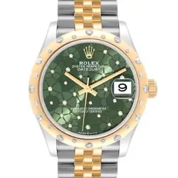 ROLEX DATEJUST MIDSIZE STEEL YELLOW GOLD DIAMOND LADIES WATCH 278343 BOX CARD