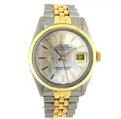 1986 Rolex Datejust 16013 Two-Tone Gold & Steel Custom MOP Dial 36mm Watch