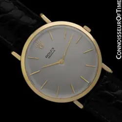 1960's ROLEX Vintage Mens Ultra Thin Pre-Cellini 14K Gold Dress Watch - Warranty