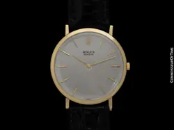 1960's ROLEX Vintage Mens Ultra Thin Pre-Cellini 14K Gold Dress Watch - Warranty