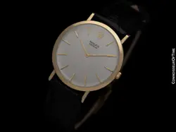 1960's ROLEX Vintage Mens Ultra Thin Pre-Cellini 14K Gold Dress Watch - Warranty