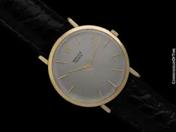 1960's ROLEX Vintage Mens Ultra Thin Pre-Cellini 14K Gold Dress Watch - Warranty