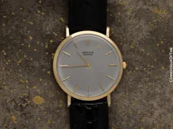 1960's ROLEX Vintage Mens Ultra Thin Pre-Cellini 14K Gold Dress Watch - Warranty