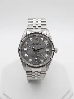 $12,000 ROLEX 34MM OYSTER PERPETUAL METEORITE DIAMOND SS MENS WATCH SERVICED