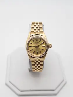 $20,000 ROLEX OYSTER PERPETUAL 18K YELLOW GOLD LADIES WATCH SERVICED