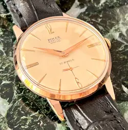 VTG ROLEX MARCONI SPECIAL CHAMPAGNE DIAL 18Kts GOLD PLATED CASE CIRCA 1930 APROX