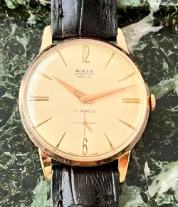 VTG ROLEX MARCONI SPECIAL CHAMPAGNE DIAL 18Kts GOLD PLATED CASE CIRCA 1930 APROX